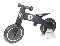 Simply for Kids Balance Bike Black Houten Loopfiets met Anti-Lek Band