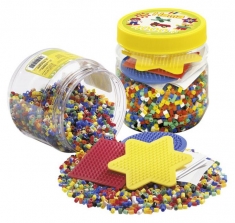 Hama Strijkkralen in Ton 4000 Stuks + 3 Grondplaten