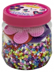 Hama Strijkkralen Ton 4000 Stuks + 3 Platen Roze