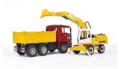 Bruder 2751 MAN TGA Kiepauto met Liebherr Graafmachine