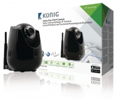 Konig SAS-IPCAM110B Indoor Pan-tilt Ip-camera voor Bewaking Op Afstand Zwart