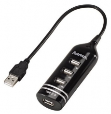 Hama 39776 USB 2,0 Hub 1:4 Buspowerd Zwart