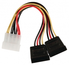 Valueline Vlcp73520v015 Interne Stroom Splitterkabel Molex Mannelijk - 2x Sata 15-pins Vrouwelij