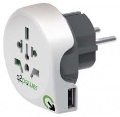 Q2 Power 1,100110 Reisadapter Wereld-naar-europa Usb Geaard