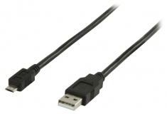 Valueline VLCP60500B10 Usb 2,0 Usb A Male - Usb Micro B Male Kabel 1,00 M Zwart