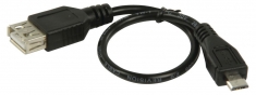 Valueline Vlcp60570b02 Usb 2,0 Usb Micro B Mannelijk - Usb A Vrouwelijk Adapter Kabel 0,20 M Zwa