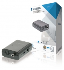 Konig KNACO2502 Digitale Audio Converter 1x Toslink Female + 1x S/pdif (rca) Female - 1x Toslink