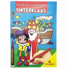 Sinterklaas Kleur- en Spelletjesboek met Stickers A4