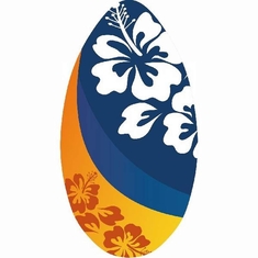 Skimboard Flower Oranje/Blauw 100 cm