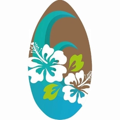 Skimboard Flower Blauw/Bruin 100 cm