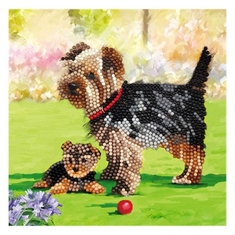 Craft Buddy Crystal Art Kaart Honden 18x18 cm