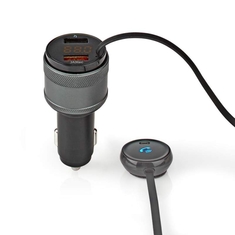 Nedis CATR124BK Fm-zender Voor In De Auto Bluetooth Pro-microfoon Ruisonderdrukking Handsfree Be