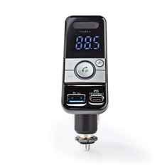 Nedis CATR130BK Fm-zender Voor In De Auto Bluetooth Pro-microfoon Ruisonderdrukking Microsd-kaar