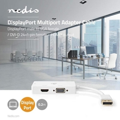 Nedis CCGP37366WT02 Displayport Multipoort-adapterkabel Mini-displayport Male - Vga Female + Dvi
