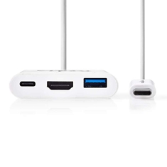 Nedis CCGP64765WT02 Usb-c ?-adapterkabel Type-c ? Male - Usb-a Female + Type-c Female + Hdmi ?-u
