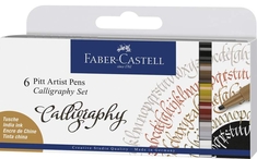 Faber Castell FC-167506 Tekenstift Faber-Castell Pitt Artist Pen Kalligrafieset 6x