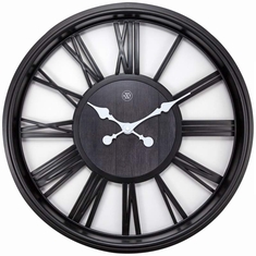 NeXtime NX-7346ZW Wandklok NXt Quebec Dia 51cm Kunststof Zwart