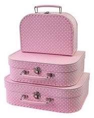 Simply for Kids 3-Delige Kofferset Polkadot Roze