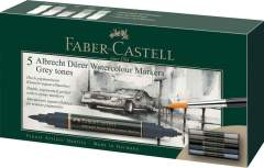 Faber Castell FC-160306 WK25Aquarel Marker FC AlbrechtD&uuml;rer 5 Stuks Grey Tones