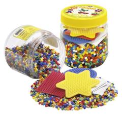 Hama Strijkkralen in Ton 4000 Stuks + 3 Grondplaten
