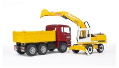 Bruder 2751 MAN TGA Kiepauto met Liebherr Graafmachine
