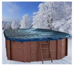 Interline Winterafdekking voor Houten Zwembad Ovaal 8-Hoek 840x490 cm