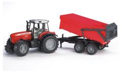 Bruder Massey Ferguson 7480 Tractor met Aanhanger