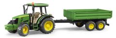 Bruder Tractor John Deere 5115M met Aanhanger
