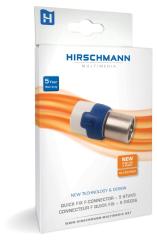 Hirschmann QFC 5S F-connector Male Metaal Wit / Blauw