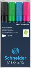 Schneider S-124597 Marker Maxx 245 4st. In Etui. Wit. Groen. Blauw. Rood