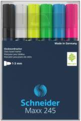 Schneider S-124596 Marker Maxx 245 6st. In Etui. Zwart. Wit. Geel. Groen. Blauw. Rood