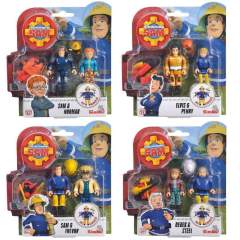 Simba Brandweerman Sam 2 Figuren + Accessoires Assorti