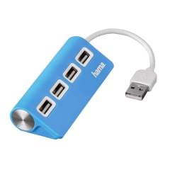 Hama USB 2.0 HUB 1:4 Buspowered Blauw