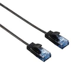 Hama CAT-6-netwerkkabel Slim-Flexible Zwart 0.75 M