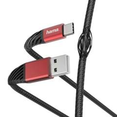 Hama Oplaad-/gegevenskabel Extreme USB-A - USB-C 1.5 M Zwart/rood