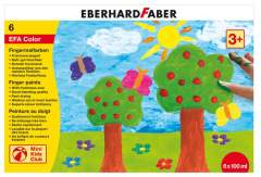 Eberhard Faber EF-578806 Vingerverf 100ml Geel. Rood. Blauw. Groen. Wit. Zwart