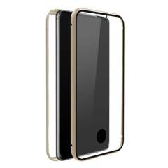 White Diamonds Cover 360&deg; Glass Voor Samsung Galaxy A71 Goud
