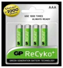 GP R2U-AAA-01 Batterij NiMH AAA/LR03 1,2 V 820 MAh ReCyKo+ 4-blister