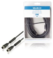 Valueline Vlsb40010b100 Coax Antennekabel 100 hz Coax Mannelijk - Coax Vrouwelijk 10,0 M Zwart