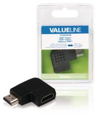 Valueline Vlvb34903b Hdmi-adapter Hdmi-connector Links Gehoekt - Hdmi Input Zwart