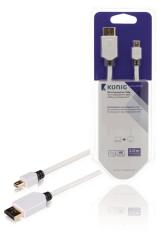 Konig KNM37400W20 Mini Displayport Kabel Mini Displayport Male - Displayport Male 2,00 M Wit