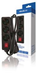 Valueline VLES315F002BL Stekkerdoos 3-wegs 1,50 M Zwart