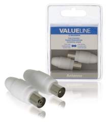 Valueline VLSB40999W Coaxconnector Male + Female Wit