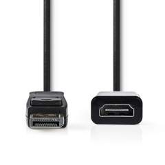 Nedis CCGP37150BK02 Displayport - Hdmi ?-kabel Displayport Male - Hdmi ?-uitgang 0.2 M Zwart