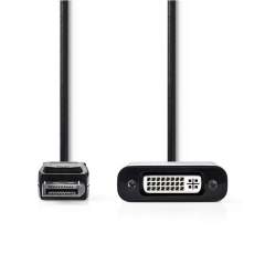 Nedis CCGP37250BK02 Displayport - Dvi-kabel Displayport Male - Dvi-d 24+1-pins Female 0.2 M Zwar