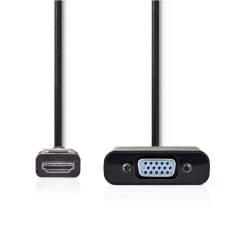 Nedis CCGP34900BK02 Hdmi ? - Vga-kabel Hdmi ?-connector - Vga Female + 3.5 Mm Uitgang 0.2 M Zwar