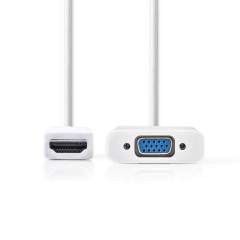 Nedis CCGP34900WT02 Hdmi ? - Vga-kabel Hdmi ?-connector - Vga Female + 3.5 Mm Uitgang 0.2 M Wit