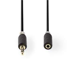 Nedis CABW22050AT10 Stereo Audiokabel 3.5 Mm Male - 3.5 Mm Female 1.0 M Antraciet
