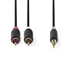 Nedis CABW22200AT05 Stereo Audiokabel 3.5 Mm Male - 2x Rca Male 0.5 M Antraciet