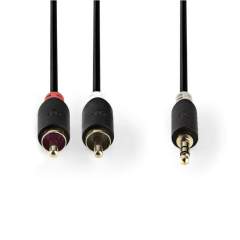 Nedis CABW22200AT30 Stereo Audiokabel 3.5 Mm Male - 2x Rca Male 3.0 M Antraciet